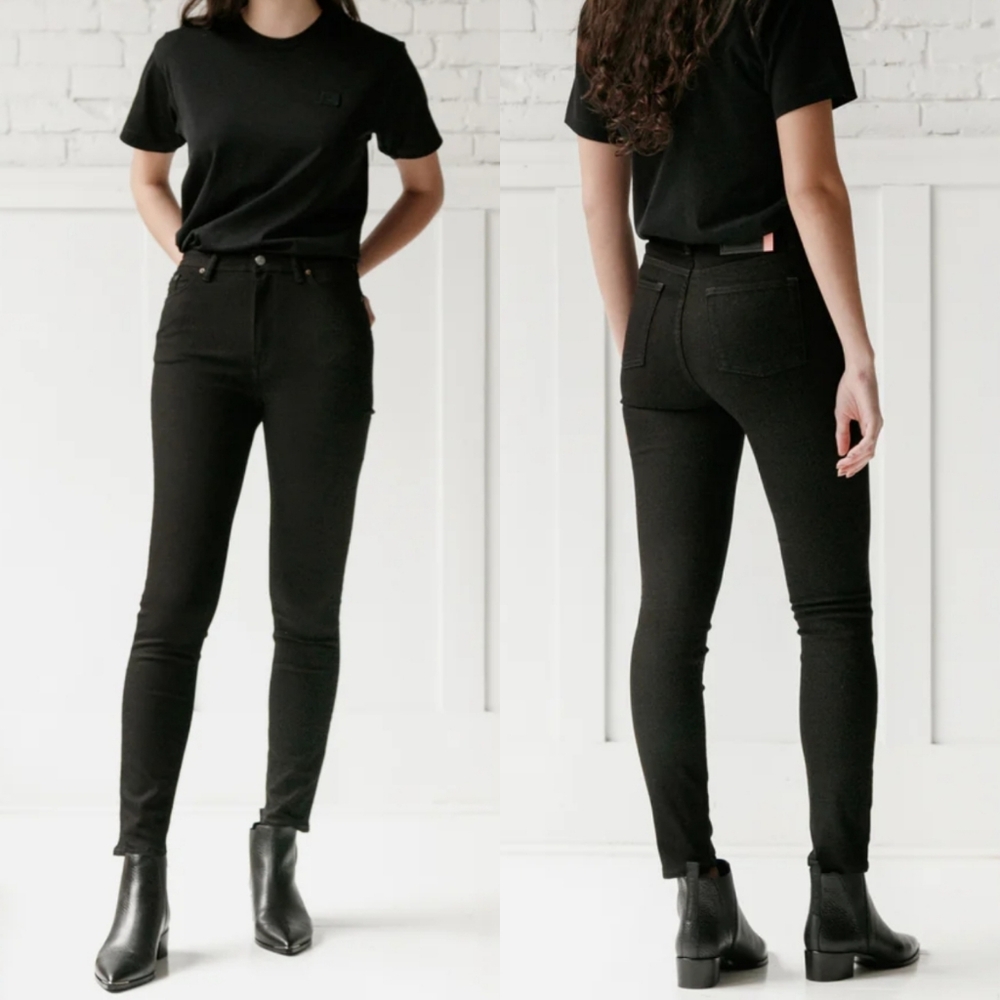 Acne Studios Bla Konst Straight Slim Peg Black Skinny Fit Jeans Size 29